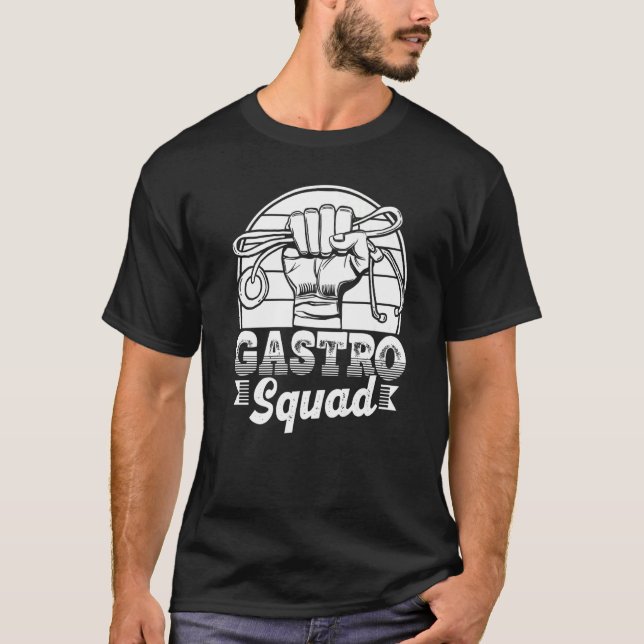 Camiseta Médico Assistente Gastroentero Gastro-Esquadrão (Frente)