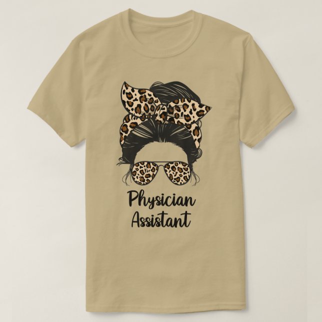 Camiseta Médico Assistente Messy Bun Life Médico Assis (Frente do Design)