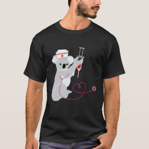 Camiseta Médico Coala Urso Eucalipto Enfermeira Divertida A