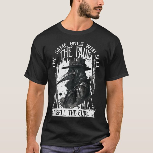 Camiseta Médico da Peste Os Mesmos Que Vendem O Pânico Sel (Frente)