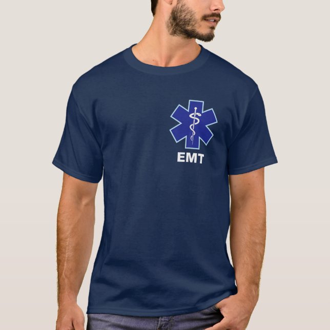 Camiseta Médico de Emergência EMT EMS Homens Salários Mulhe (Frente)