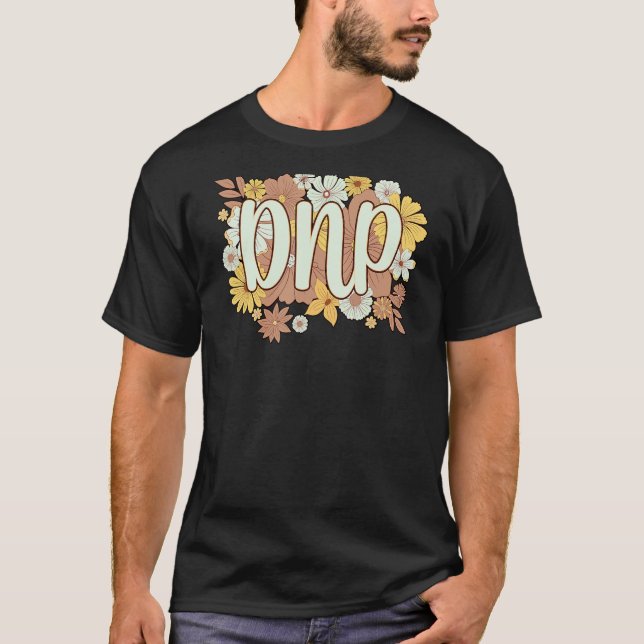 Camiseta Médico De Flores De Graduação De Prática De Enferm (Frente)