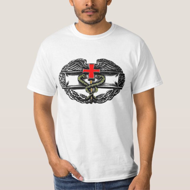 Camiseta Médico do combate - cor w/Slogan (Frente)