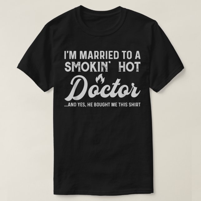 Camiseta Médico do Estudo Médico de Esposa do Doutor Husban (Frente do Design)