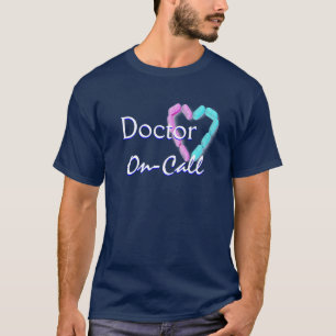 Camiseta Médico Em Chamada Em Marinho Azul