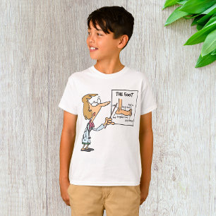 Camiseta Médico Engraçado Ensinando Anatomia do Pé