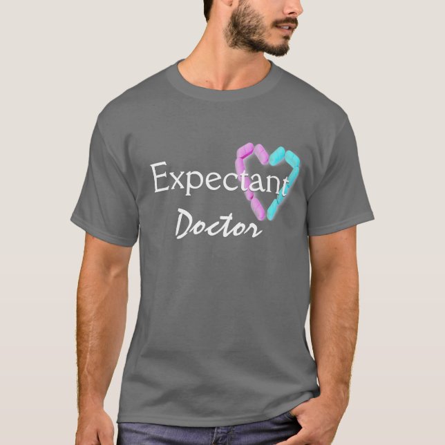 Camiseta Médico Esperado Em Cinzas Escuras (Frente)