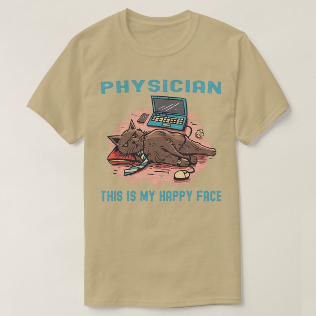 Camiseta Médico, Este É O Meu Rosto Feliz 1 (Frente do Design)