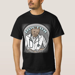 Camiseta Médico masculino preto retrô