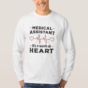 Camiseta Médico Médico Coração Assistente Médico Engra