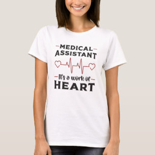 Camiseta Médico Médico Coração Assistente Médico Engraçado
