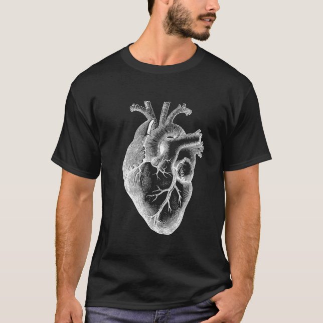 Camiseta médico presente Anatomia cardíaca (Frente)