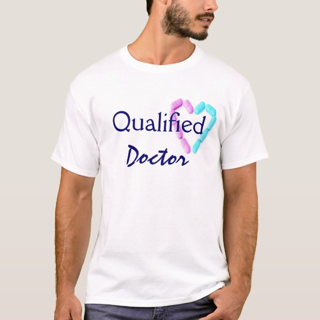 Camiseta Médico Qualificado Em Azul Sujo (Frente)