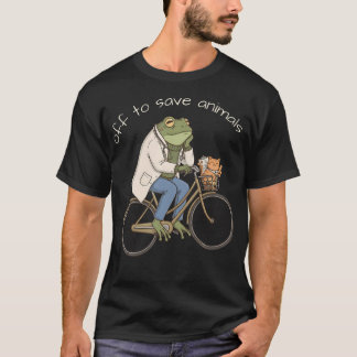 Camiseta Médico Sapo Bonito Andando de Bicicleta para Salva
