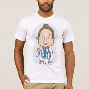 Camiseta Médico sorridente Dando polegares com estetoscópio
