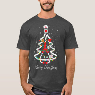 Camiseta Médicos Yuletide Enfermeira Stethoscope Xmas