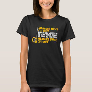 Camiseta medida cortada duas vezes, uma vez, percebam que v