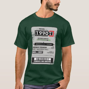 Camiseta medidor de eletricidade aniversário 1990 presente