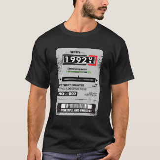 Camiseta medidor de eletricidade aniversário 1992 presente 