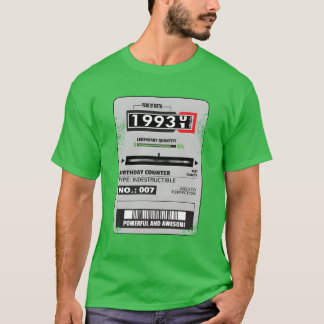 Camiseta medidor de eletricidade aniversário 1993 presente