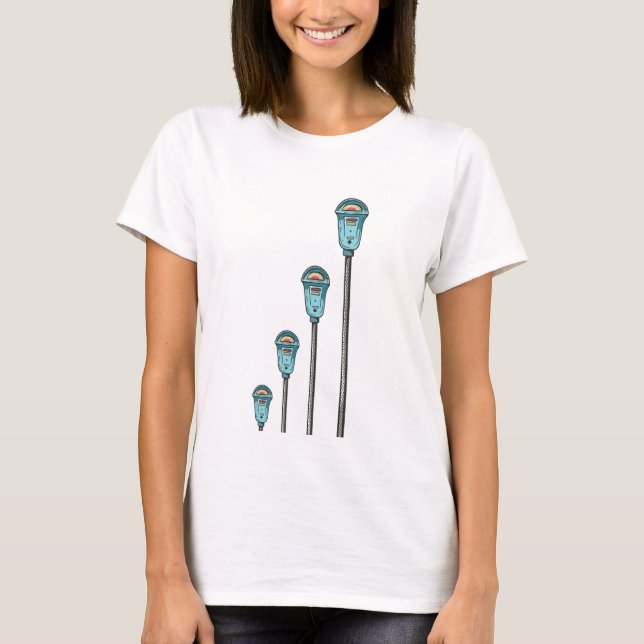 Camiseta Medidor de estacionamento retrô (Frente)