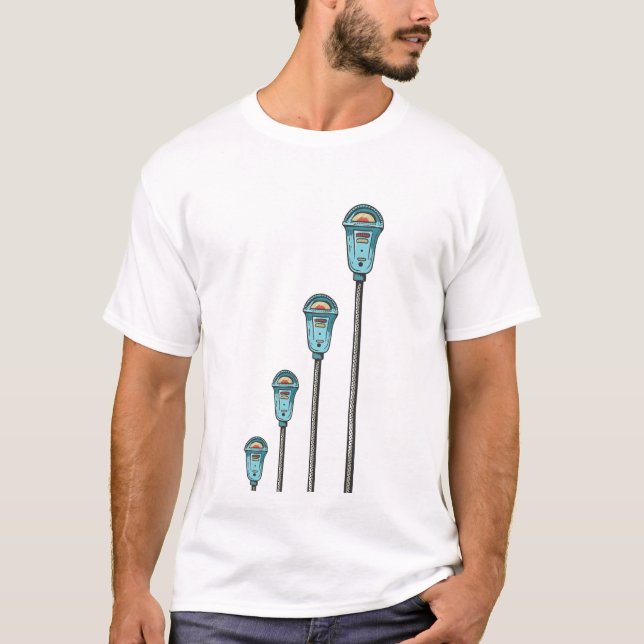 Camiseta Medidor de estacionamento retrô (Frente)