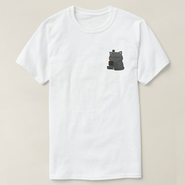 Camiseta Medidor de torrada de gato (Frente do Design)