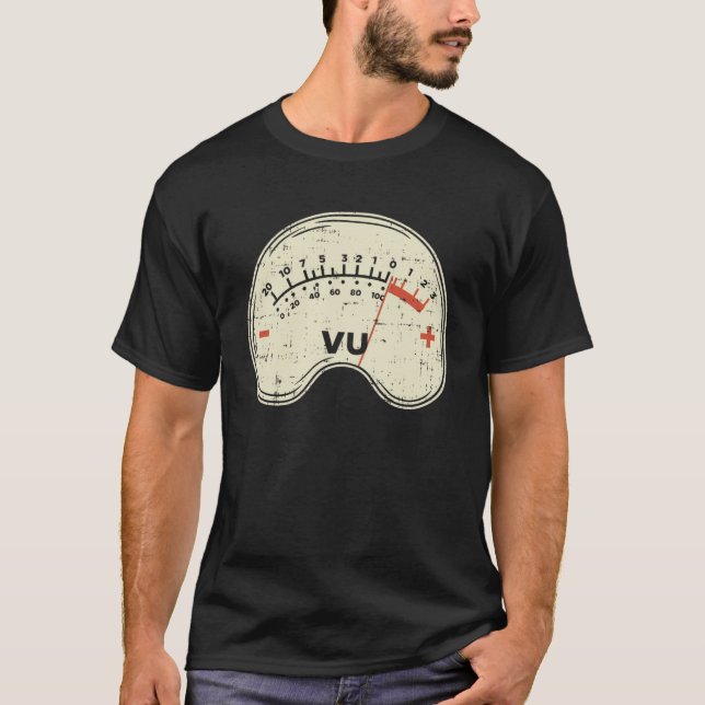 Camiseta Medidor de Vu do Engenheiro de áudio para som do t (Frente)
