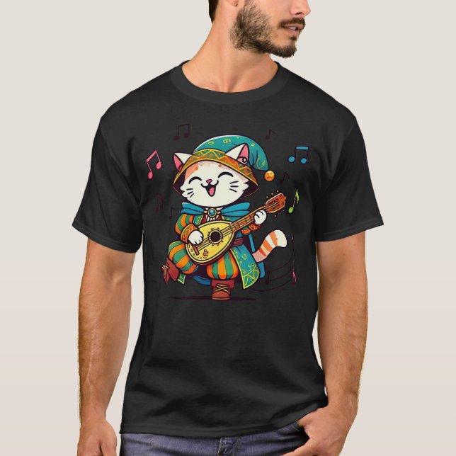 Camiseta Medieval Bard Cat (Frente)
