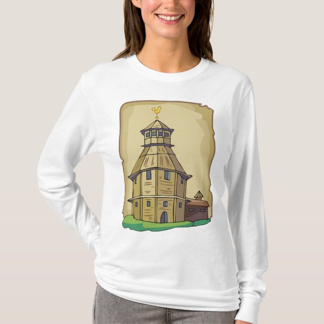 Camiseta Medieval Wooden Watchtower and Fortress (Frente)