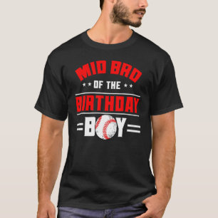 Camiseta Médio Irmão Da Família Tema De Beisebol Do Anivers