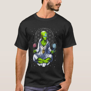 Camiseta Meditação Alienígena Zen Yoga Espiritual Budista S
