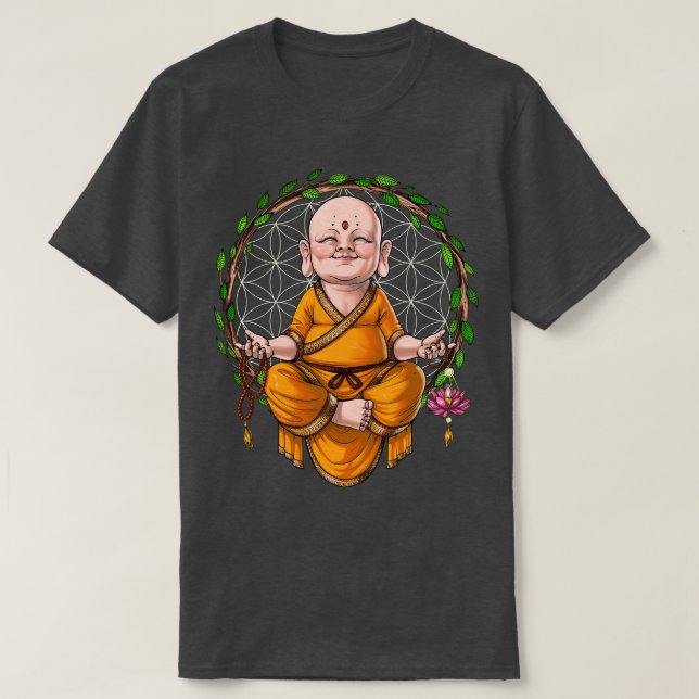 Camiseta Meditação Baby Buddha Yoga (Frente do Design)