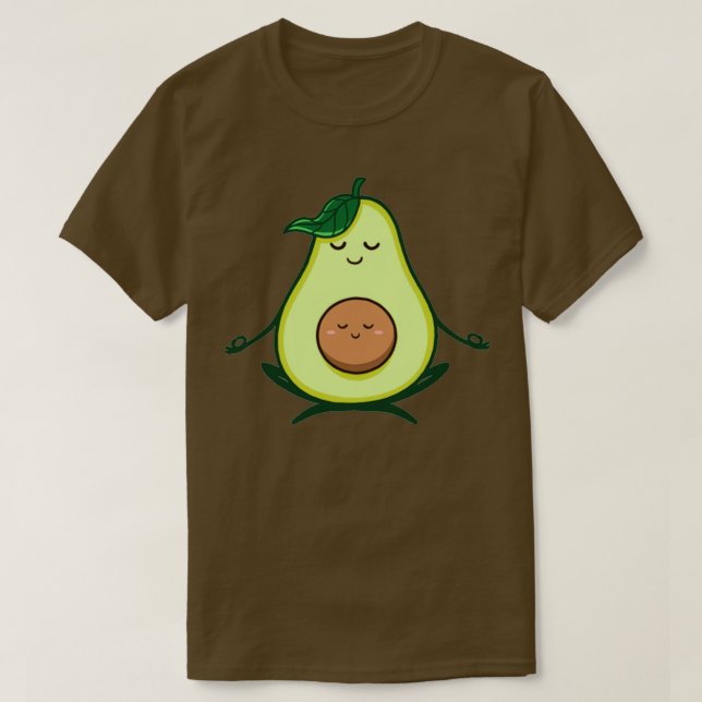 Camiseta Meditação bonita Yoga abacate (Frente do Design)