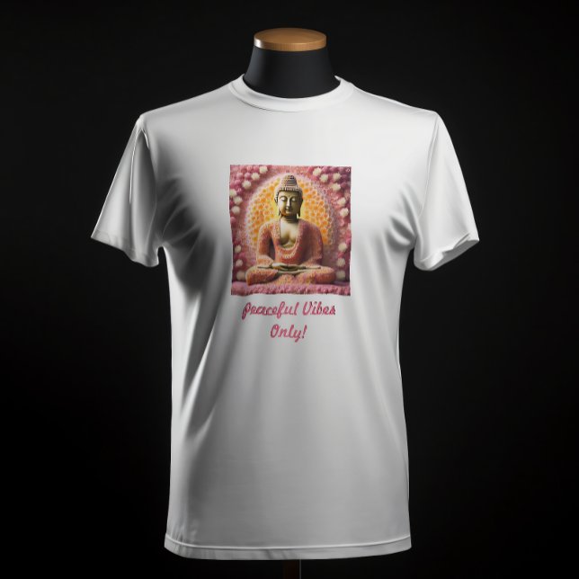 Camiseta Meditação Buda Flor Rosa-Flor (Criador carregado)