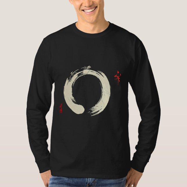 Camiseta Meditação budista Yoga Bonsai Zen Enso Circle Go (Frente)