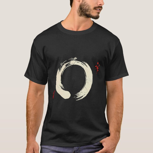 Camiseta Meditação budista Yoga Bonsai Zen Enso Circle Go (Frente)