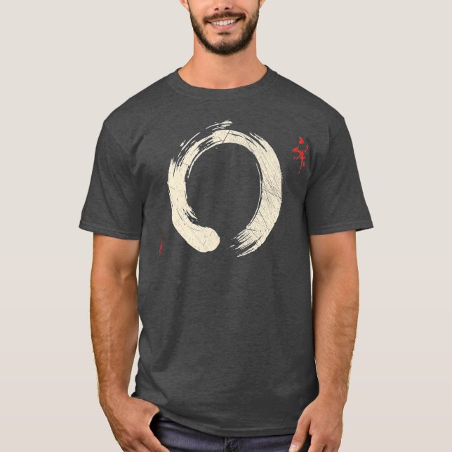 Camiseta Meditação budista Yoga Bonsai Zen Enso Círculo (Frente)