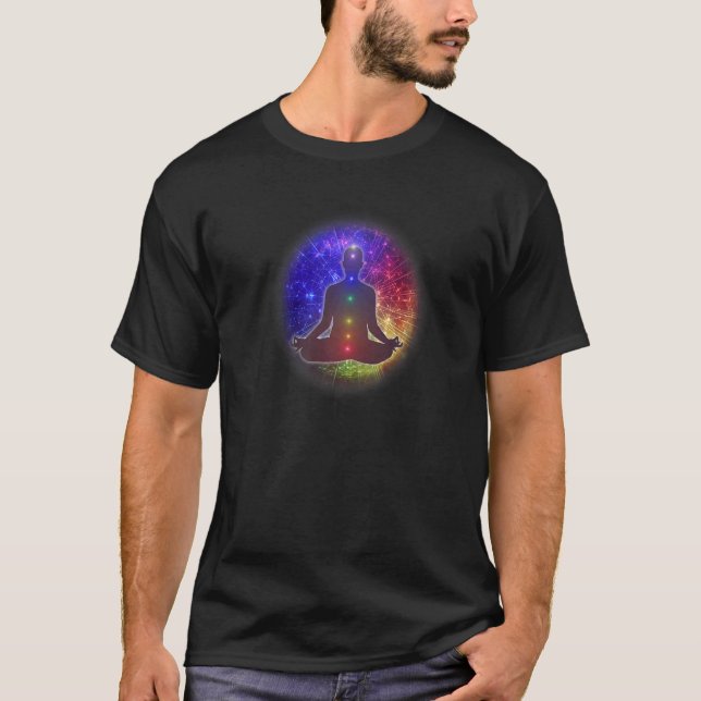 Camiseta Meditação Chakra por Radiação do Fluxo Energético (Frente)