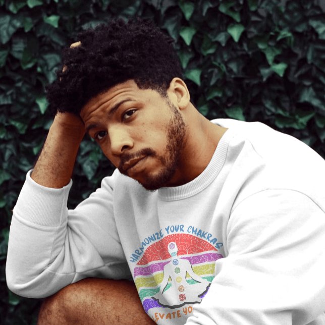 Camiseta Meditação Chakra Yoga Rainbow Sunset (Criador carregado)