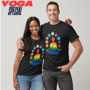Camiseta Meditação Cosmic Chakra Yoga da Energia Espiritu