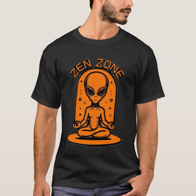 Camiseta Meditação de Alienígena Laranja Brilhante - Gráfic (Frente)