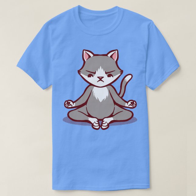 Camiseta Meditação de animais de gatos budista de Zen por T (Frente do Design)