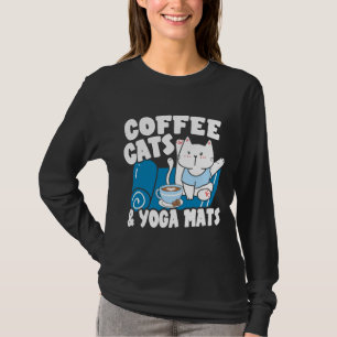 Camiseta Meditação De Café E Yoga Mats Gatinho Chakra