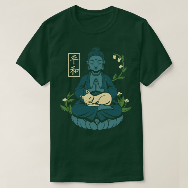 Camiseta Meditação de Gato Buda por Tobe Fonseca (Frente do Design)