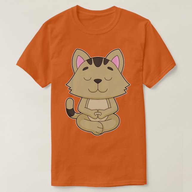 Camiseta Meditação de Gato Yoga (Frente do Design)