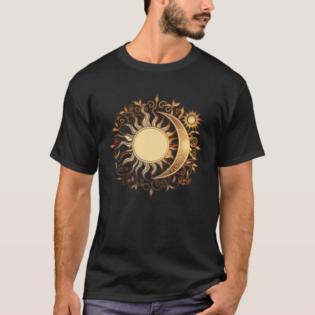 Camiseta Meditação de Ioga de Sol Celestial (Frente)