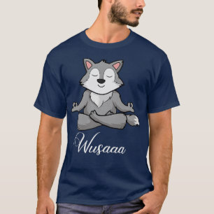 Camiseta Meditação de lobo girassol Breathe Deep wusaaa cal