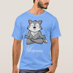 Camiseta Meditação de lobo girassol Breathe Deep wusaaa cal