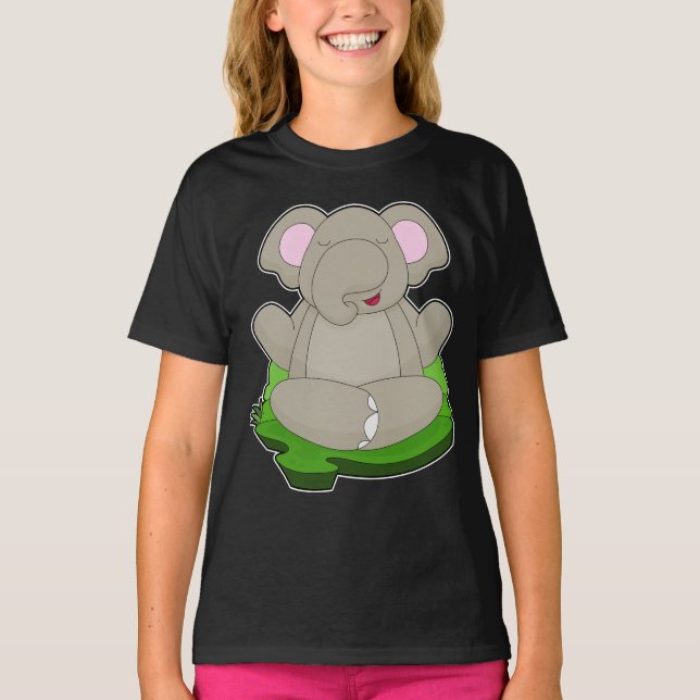 Camiseta Meditação de Malhação de Elefante Yoga (Frente)